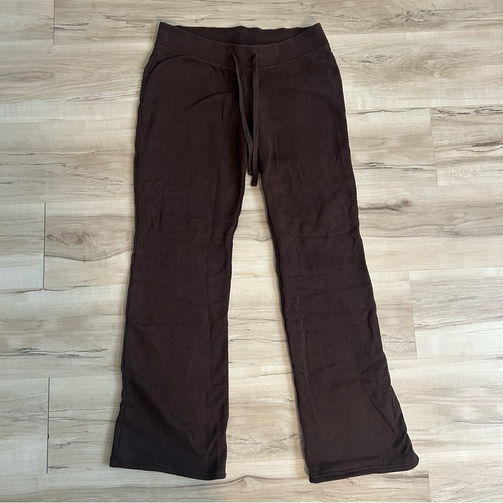 Hollister Boot Sweatpants Size Medium Short Brown Fleece Lounge Pants